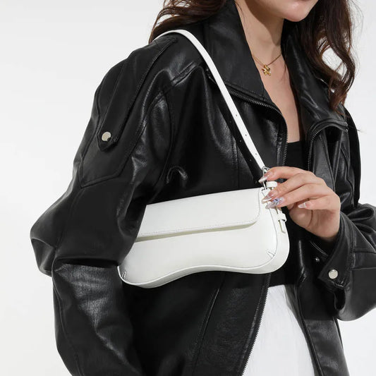 Urban Minimalist Pure Color PU Hinge Cover Underarm Bag Fashion New Ladies Single Shoulder Bag 2025 Trendy Commuter Bag