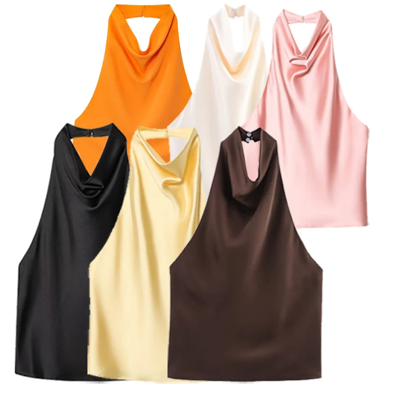 Top Halter de Satin