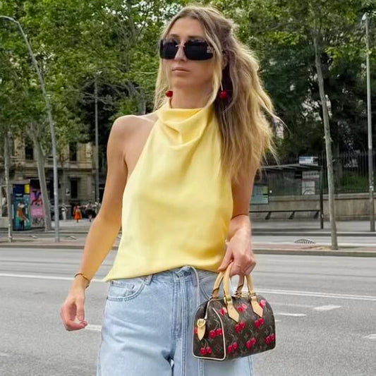 Top Halter de Satin