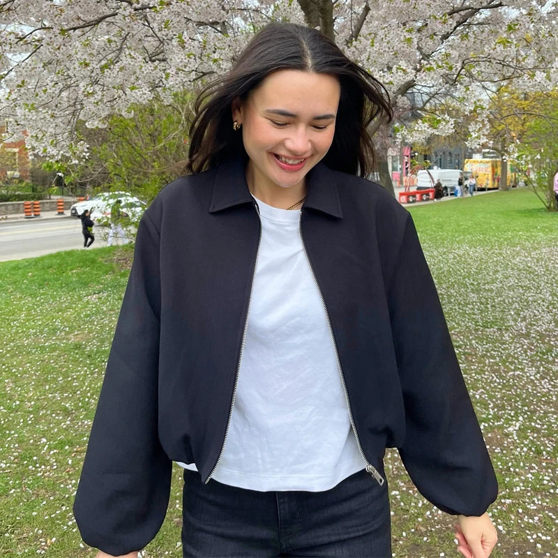 Chaqueta bomber con bolsillos