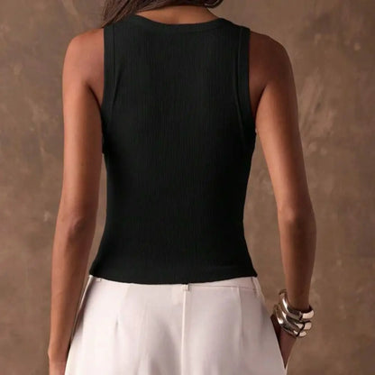 Fashion Y2K Crop Top Diamond Inlaid Cotton Sleeveless Vest Elegant Tight Fitting Camisoles Summer