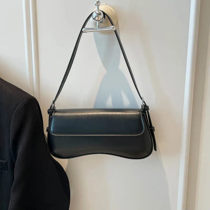 Urban Minimalist Pure Color PU Hinge Cover Underarm Bag Fashion New Ladies Single Shoulder Bag 2025 Trendy Commuter Bag