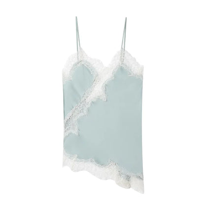 Top lencero asimétrico con escote en V