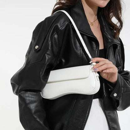 Urban Minimalist Pure Color PU Hinge Cover Underarm Bag Fashion New Ladies Single Shoulder Bag 2025 Trendy Commuter Bag