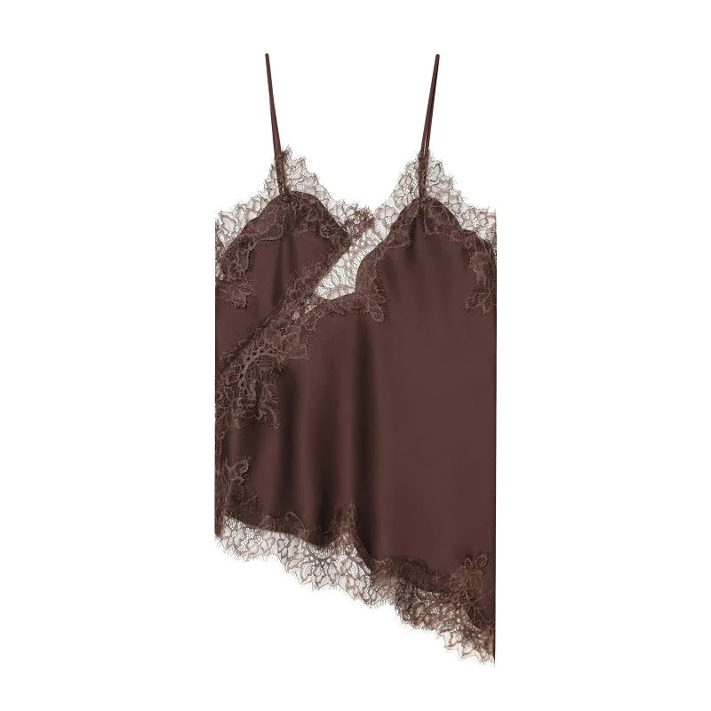 Top lencero asimétrico con escote en V