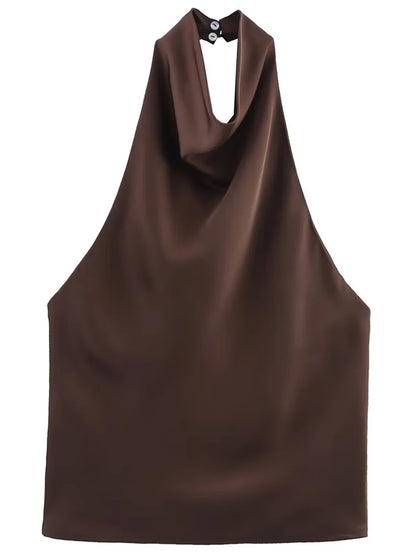 Top Halter de Satin
