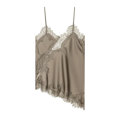 Top lencero asimétrico con escote en V