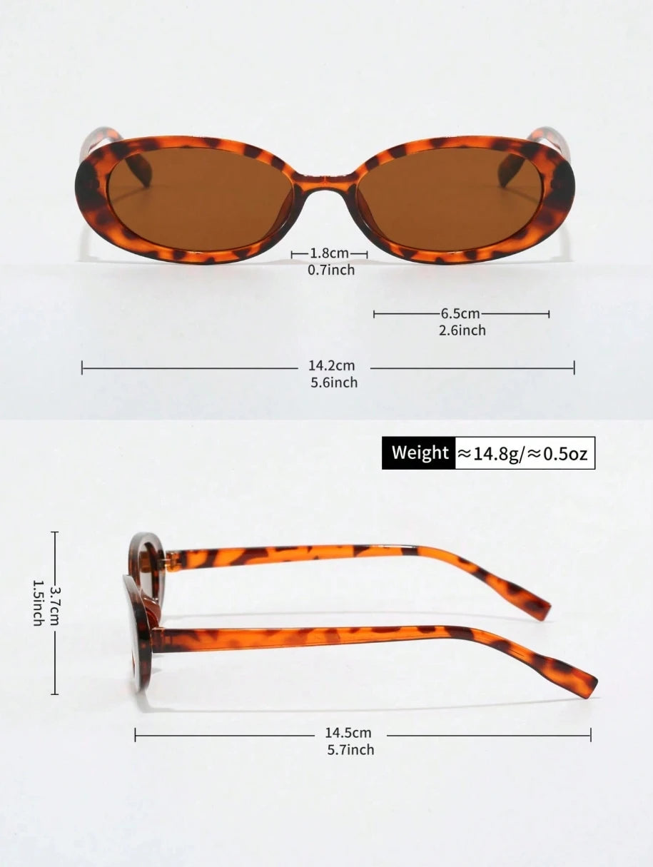1/2pcs Vintage Small Frame Oval Shaped Sunglasses Outdoor Travel Beach Holiday UV Protection Eyewear Fashionable Shade Glasses