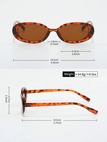 1/2pcs Vintage Small Frame Oval Shaped Sunglasses Outdoor Travel Beach Holiday UV Protection Eyewear Fashionable Shade Glasses
