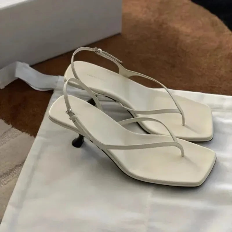 Selling2026 New Luxury Brand Designer Sandals Summer Fashion Square Toe Open Toe Party Sandals Elegant Buckle Women's High Heels