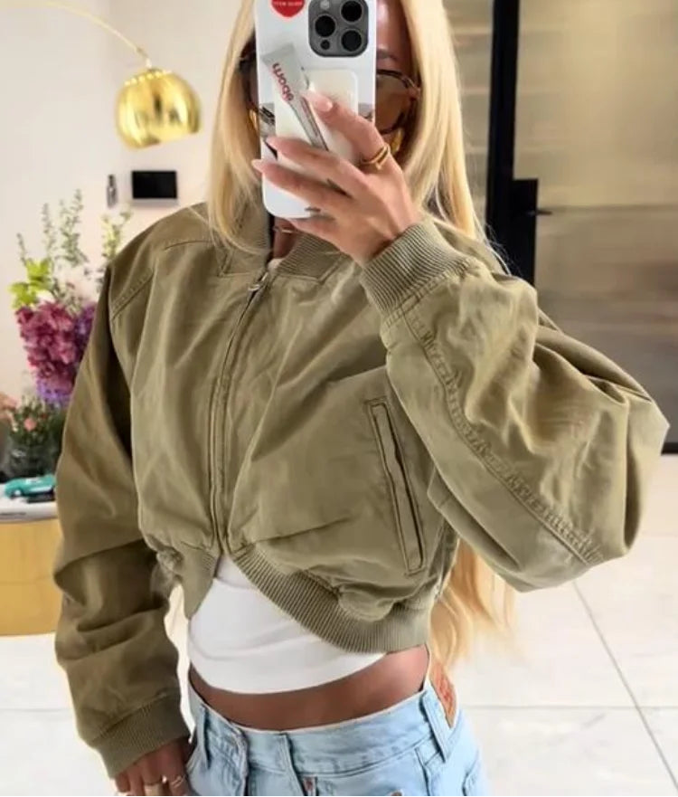 Chaqueta con cremallera Cropped