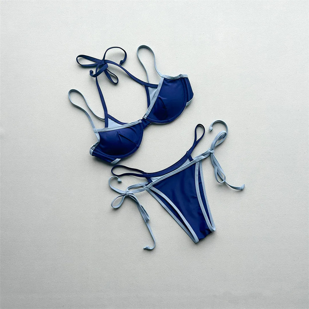 Bikini de dos capas halter