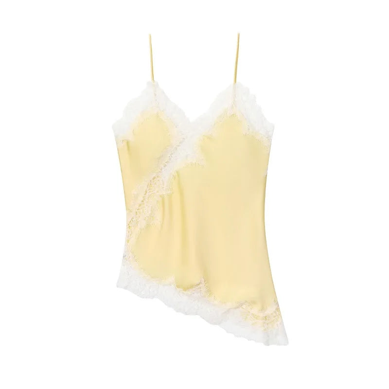 Top lencero asimétrico con escote en V