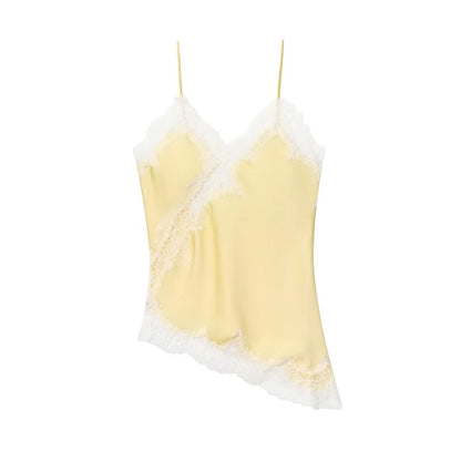 Top lencero asimétrico con escote en V