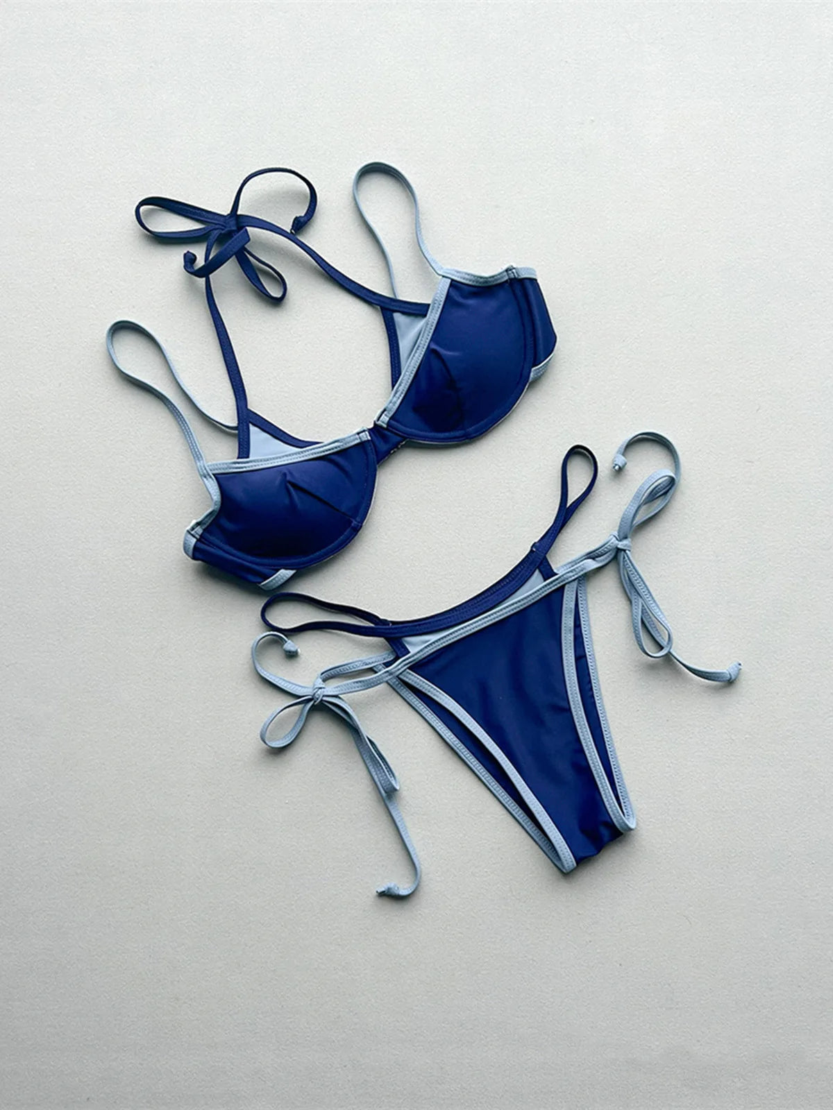 Bikini de dos capas halter