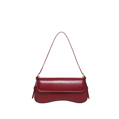 Urban Minimalist Pure Color PU Hinge Cover Underarm Bag Fashion New Ladies Single Shoulder Bag 2025 Trendy Commuter Bag