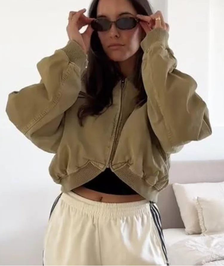 Chaqueta con cremallera Cropped