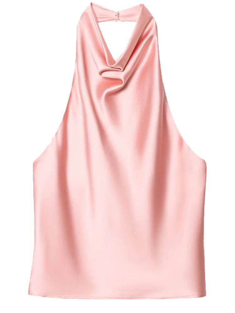Top Halter de Satin