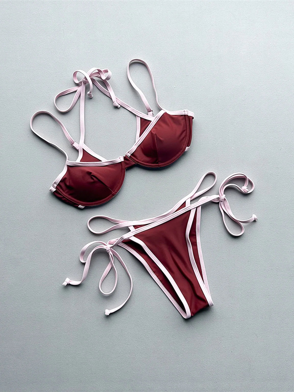 Bikini de dos capas halter