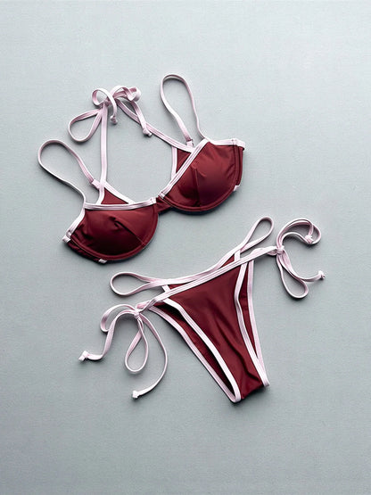 Bikini de dos capas halter