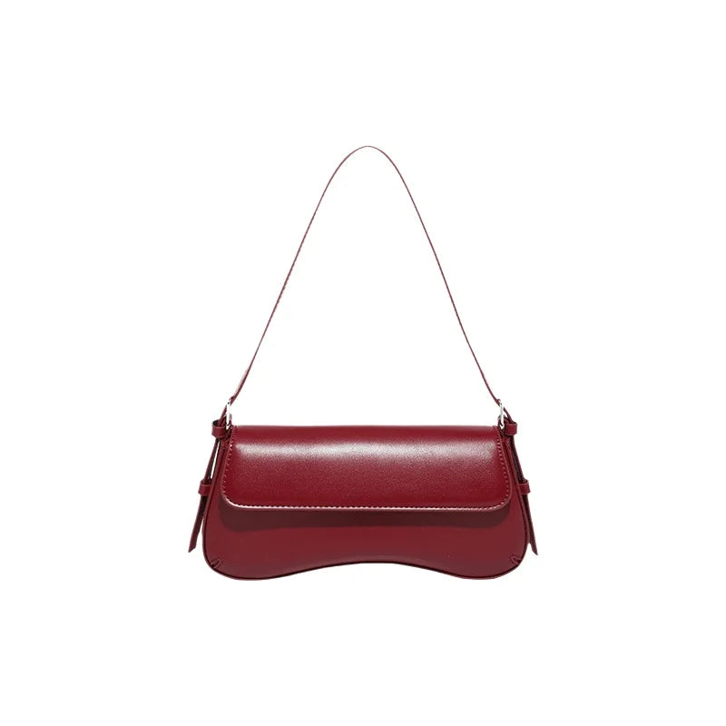 Urban Minimalist Pure Color PU Hinge Cover Underarm Bag Fashion New Ladies Single Shoulder Bag 2025 Trendy Commuter Bag